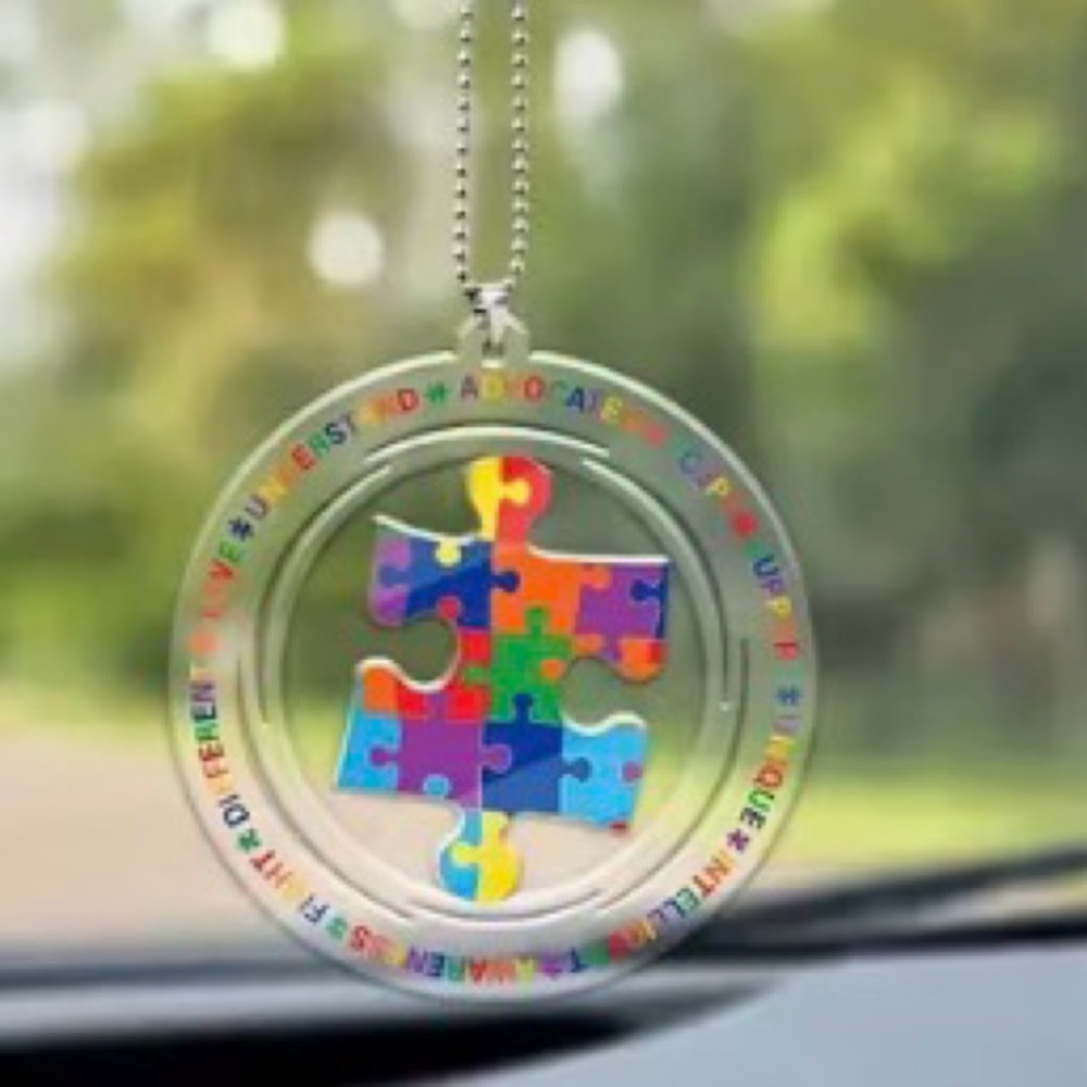 Autism Awareness Puzzle Pendant- for your car or truck